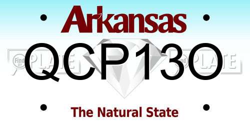 QCP13O Arkansas License Plate