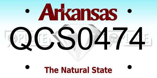 QCS0474 Arkansas License Plate