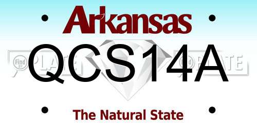 QCS14A Arkansas License Plate