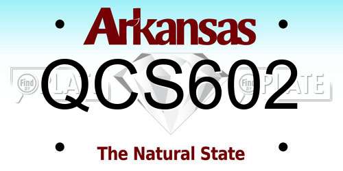 QCS602 Arkansas License Plate