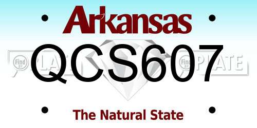 QCS607 Arkansas License Plate