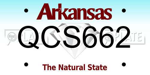 QCS662 Arkansas License Plate