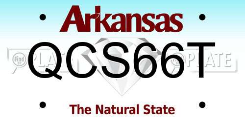 QCS66T Arkansas License Plate