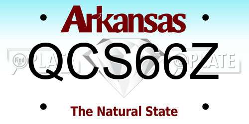 QCS66Z Arkansas License Plate