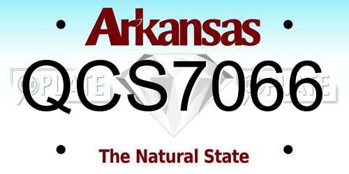 QCS7066 Arkansas License Plate