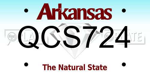 QCS724 Arkansas License Plate