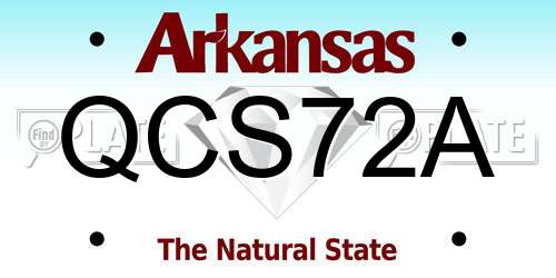 QCS72A Arkansas License Plate