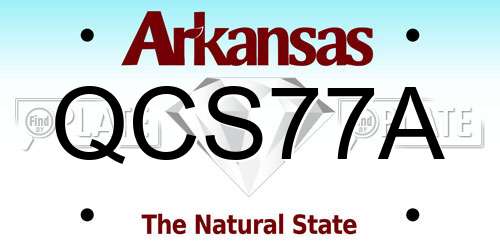 QCS77A Arkansas License Plate