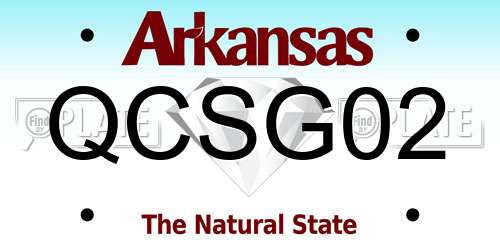 QCSG02 Arkansas License Plate