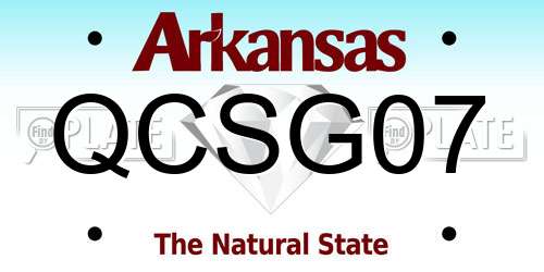 QCSG07 Arkansas License Plate