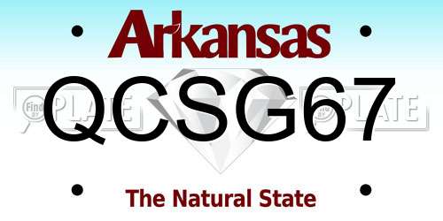 QCSG67 Arkansas License Plate