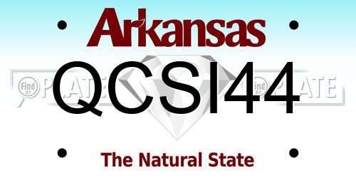 QCSI44 Arkansas License Plate