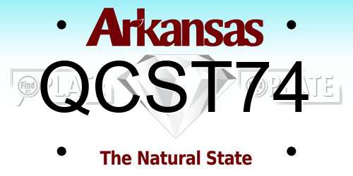 QCST74 Arkansas License Plate