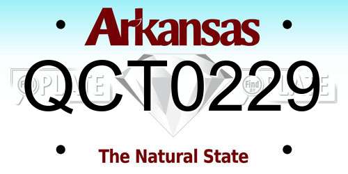 QCT0229 Arkansas License Plate