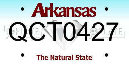QCT0427 Arkansas License Plate