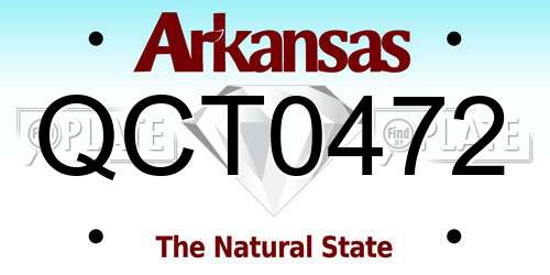 QCT0472 Arkansas License Plate
