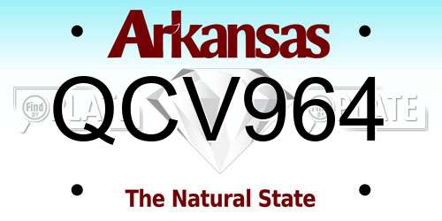 QCV964 Arkansas License Plate