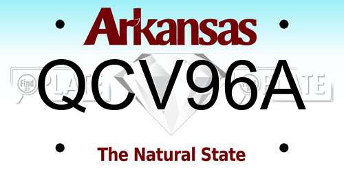 QCV96A Arkansas License Plate