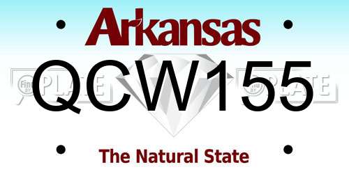 QCW155 Arkansas License Plate