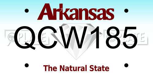 QCW185 Arkansas License Plate
