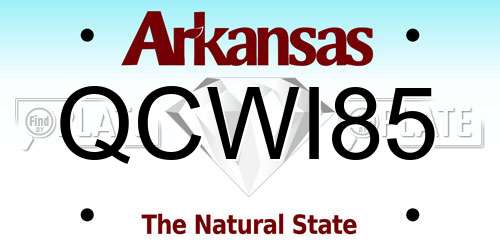 QCWI85 Arkansas License Plate
