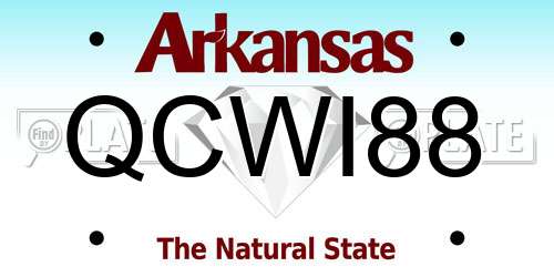 QCWI88 Arkansas License Plate