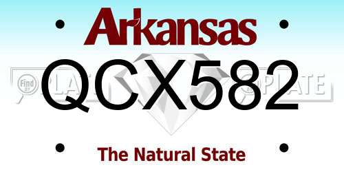 QCX582 Arkansas License Plate