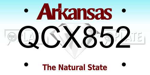 QCX852 Arkansas License Plate