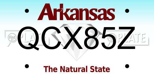 QCX85Z Arkansas License Plate
