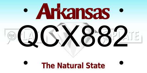 QCX882 Arkansas License Plate