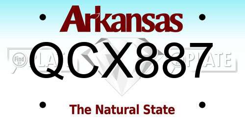 QCX887 Arkansas License Plate
