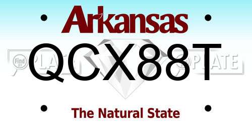 QCX88T Arkansas License Plate