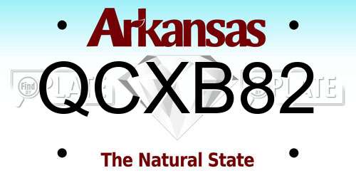 QCXB82 Arkansas License Plate