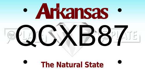 QCXB87 Arkansas License Plate