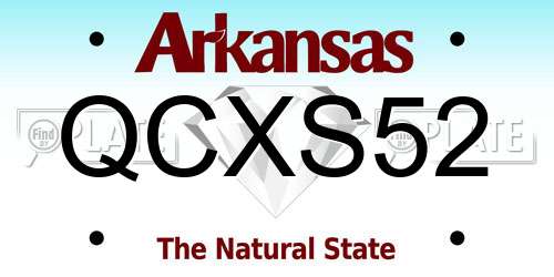 QCXS52 Arkansas License Plate
