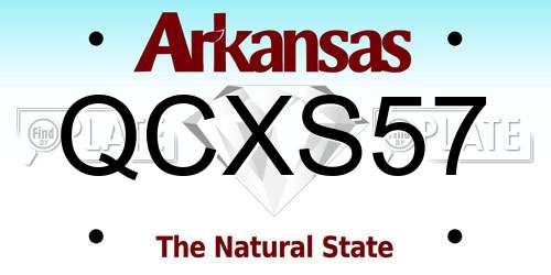 QCXS57 Arkansas License Plate