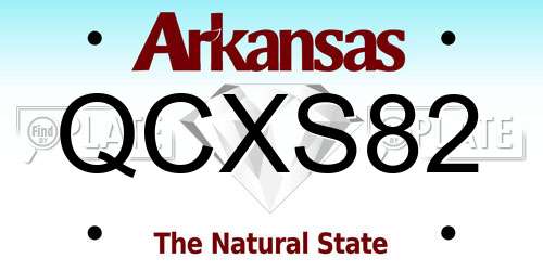 QCXS82 Arkansas License Plate