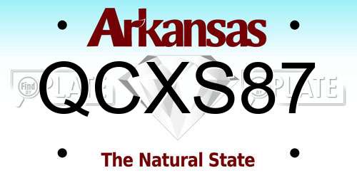 QCXS87 Arkansas License Plate