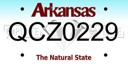 QCZ0229 Arkansas License Plate