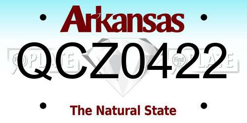 QCZ0422 Arkansas License Plate