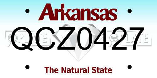 QCZ0427 Arkansas License Plate