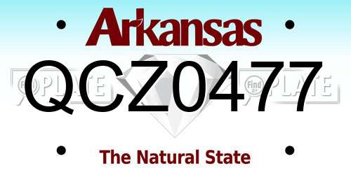 QCZ0477 Arkansas License Plate