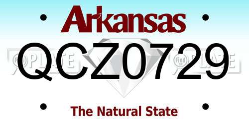 QCZ0729 Arkansas License Plate