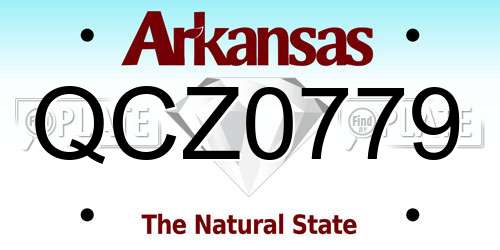 QCZ0779 Arkansas License Plate
