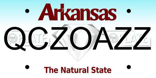 QCZOAZZ Arkansas License Plate
