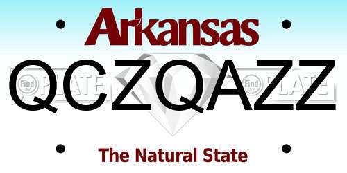 QCZQAZZ Arkansas License Plate