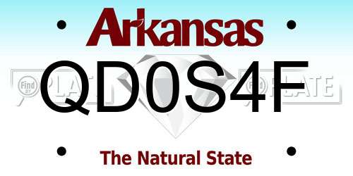 QD0S4F Arkansas License Plate