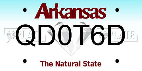 QD0T6D Arkansas License Plate