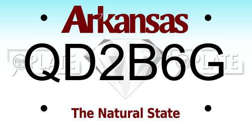 QD2B6G Arkansas License Plate