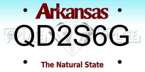 QD2S6G Arkansas License Plate